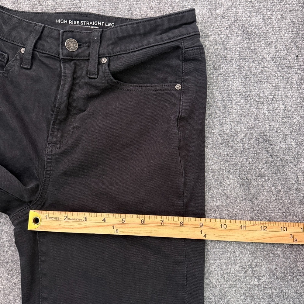 Chicos High Rise Straight Leg Jeans Womens Size 00R US 2 Black Stretch Denim - Picture 10 of 12
